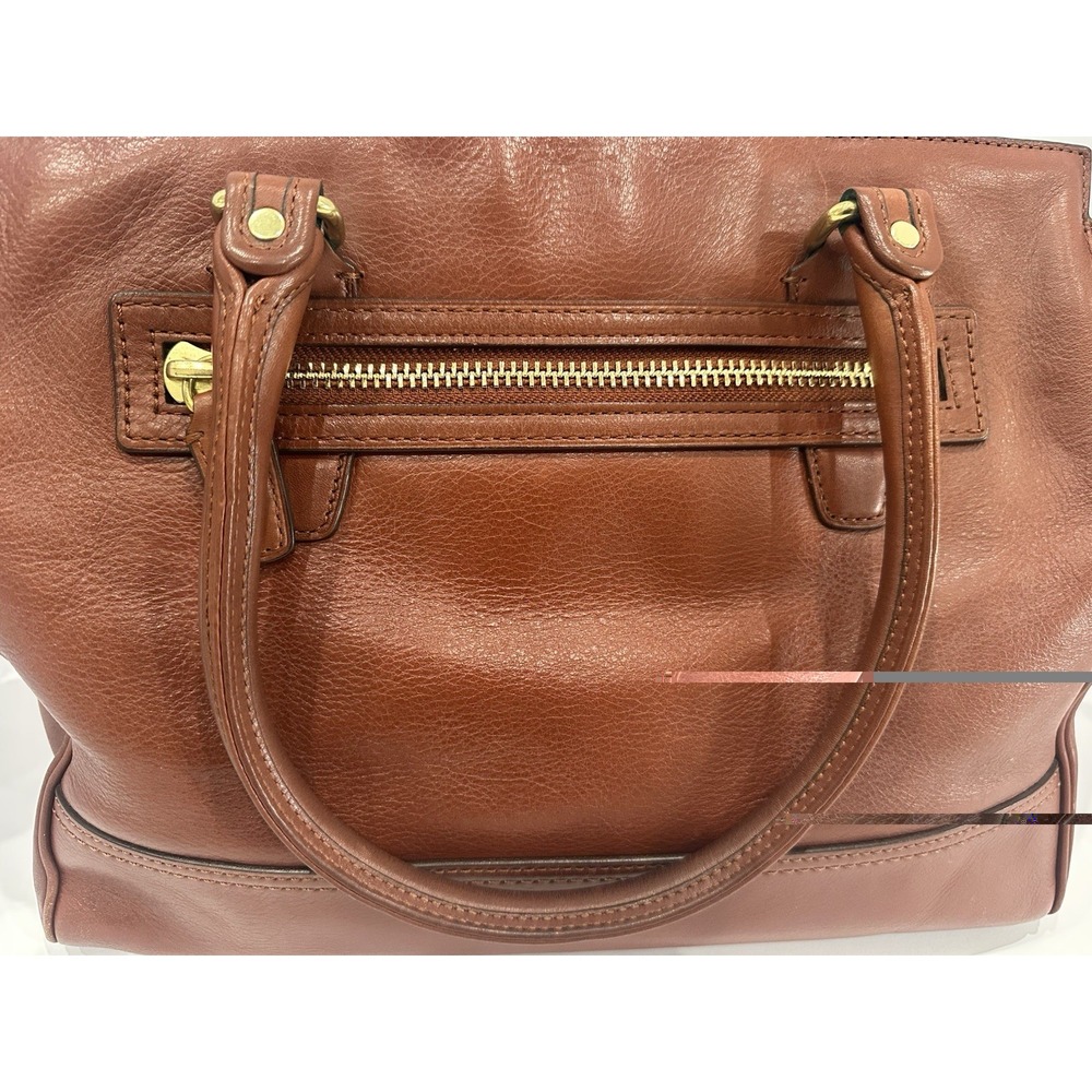 Coach Brown Satchel Top Handle Bag Zip Closure Gold Hardware - Picture 6 of 11
